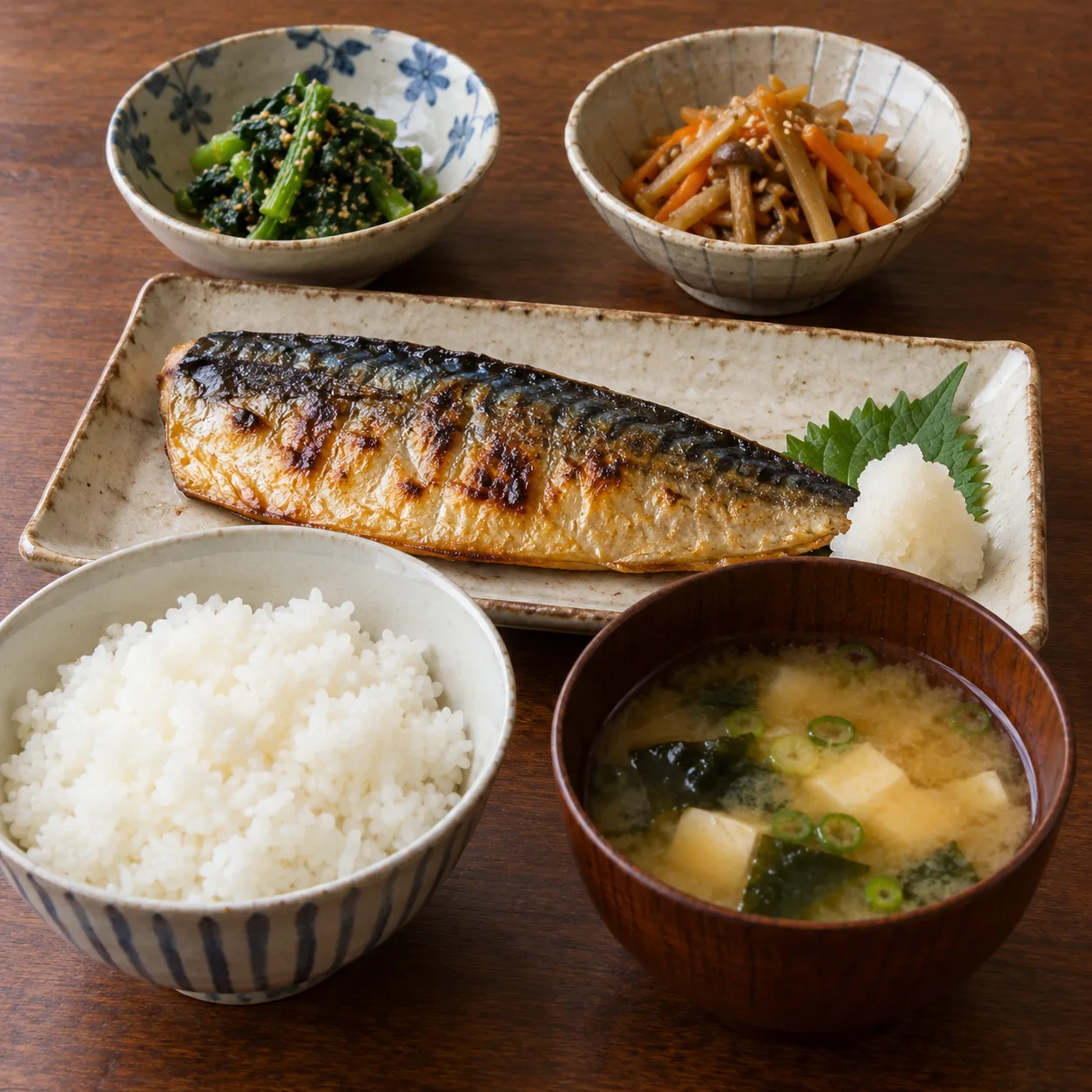 焼き魚の昼ごはん